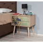 Hanah Home Two - 727 Mesita de Noche Roble Sonoma con 2 Cajones Fabricada en Tablero Melamina y Patas de Carpe